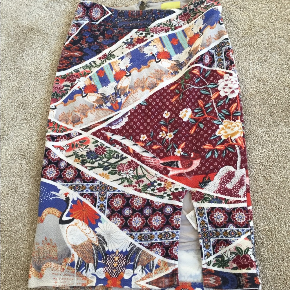 Anthropologie printed pencil skirt